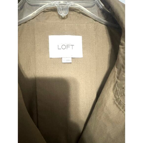 Ann Taylor LOFT Double Breasted Trench Jacket Women’s Sz Large Brown Tan Camel - Picture 7 of 7